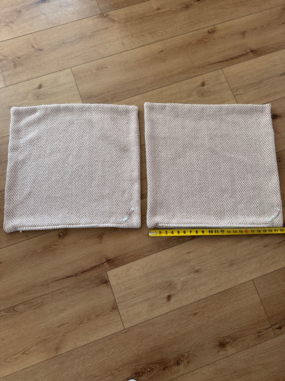 Soft Herringbone Throw Pillow Covers - Cream (Set of 2)